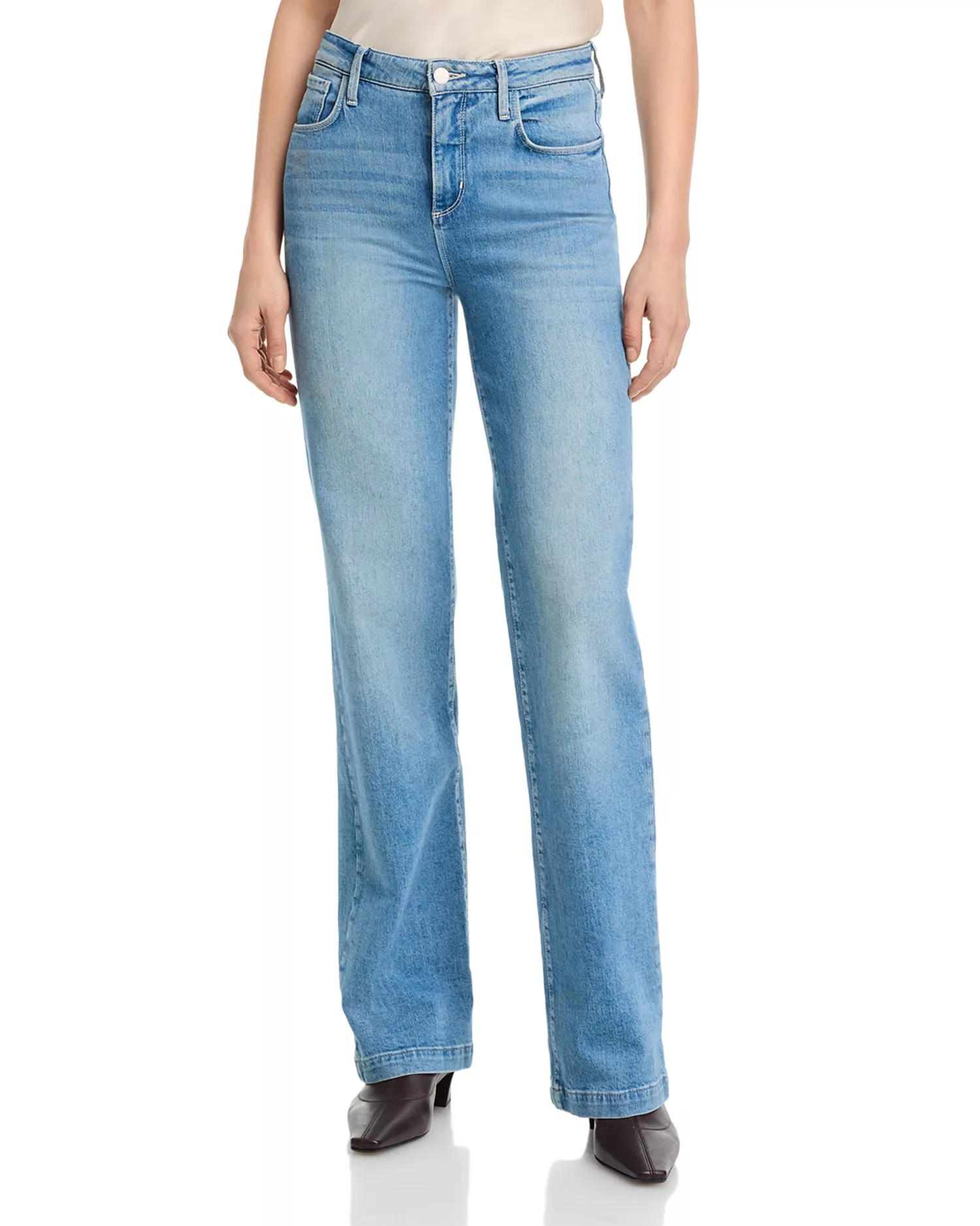 L'Agence, Clayton High Rise Wide Leg Jeans in Calabasas