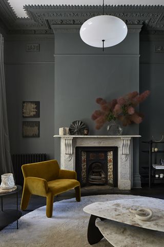 dark gray living room