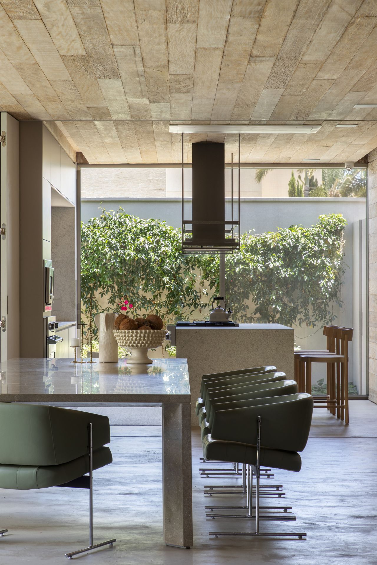 Details of the timber-clad interior