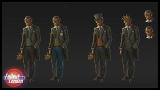 Concept art for a now-discarded Prince Charles ghoul in Fallout: London.