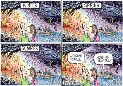 Editorial cartoon U.S. climate change extreme weather