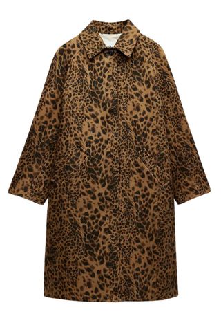 Zara Animal Print Trench Coat