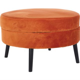 orange velvet accent stool