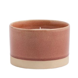 Pink clay candle