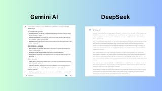 Gemini vs DeepSeek screenshot