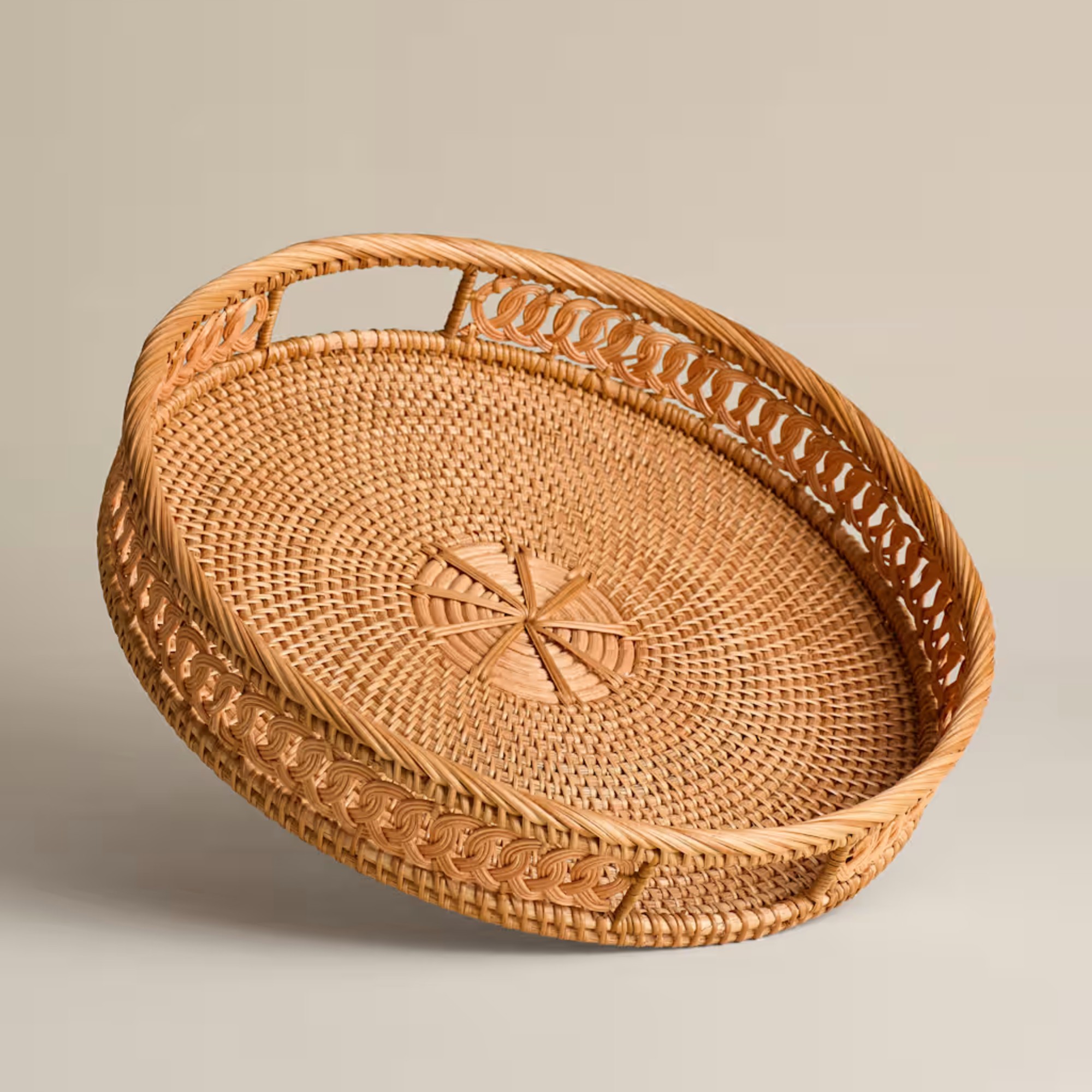 M&amp;amp;S Rattan Round Tray