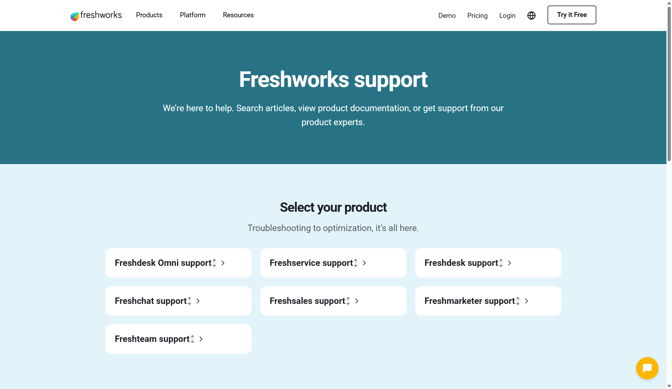 FreshService support hub