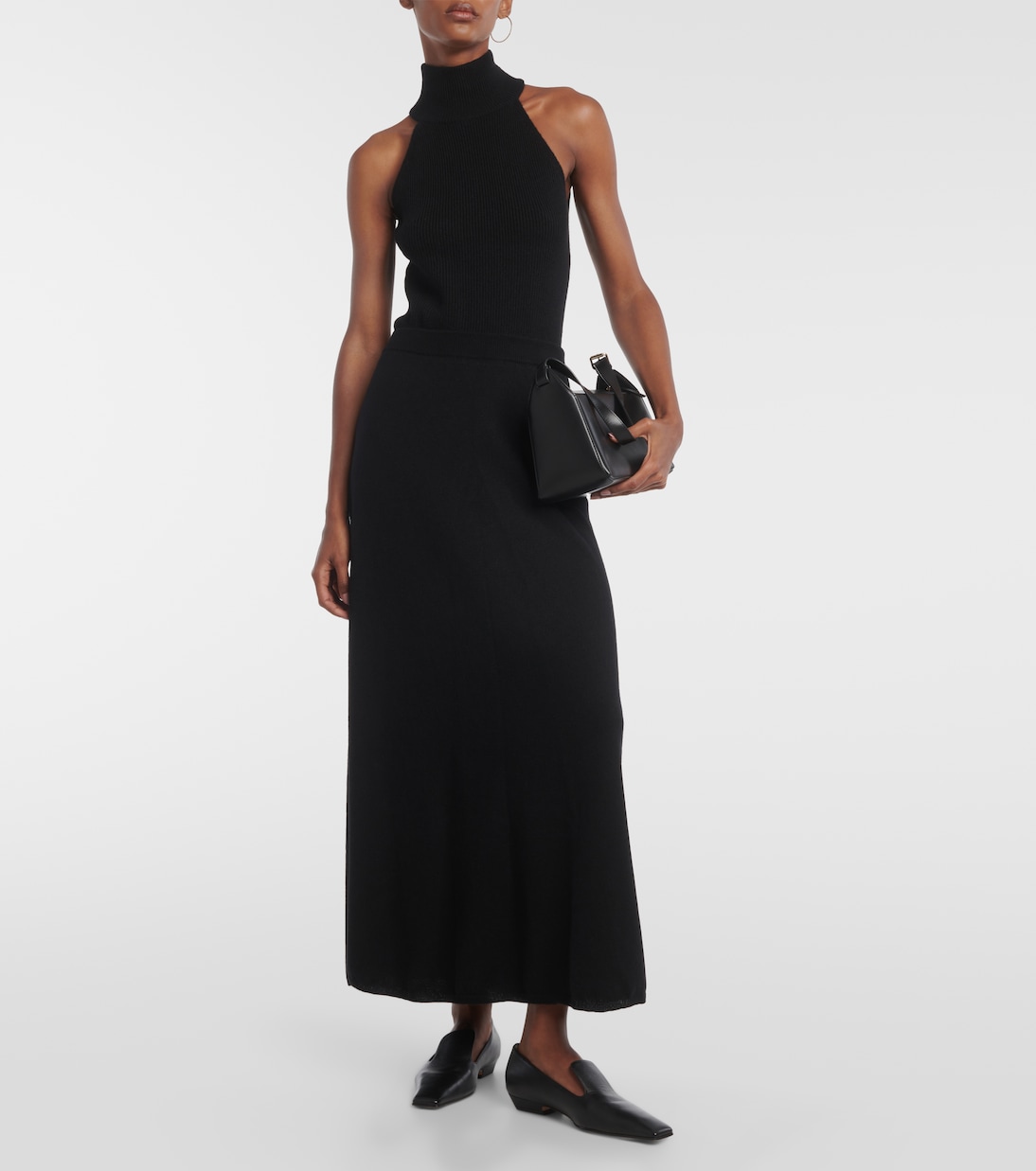 Freya Turtleneck Cashmere Tank Top in Black - Lisa Yang