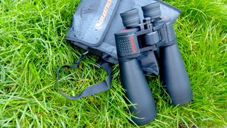 Celestron Skymaster 15x70 binoculars on grass