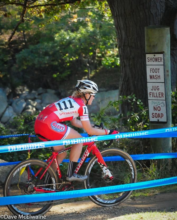 Elle Anderson (California Giant Berries/Specialized) heading to the showers