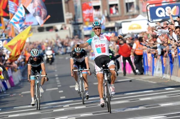 Philippe Gilbert (Omega Pharma-Lotto) took a stunning victory in Ans.