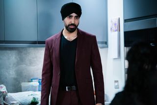 Kheerat Panesar is confronted by his family in EastEnders