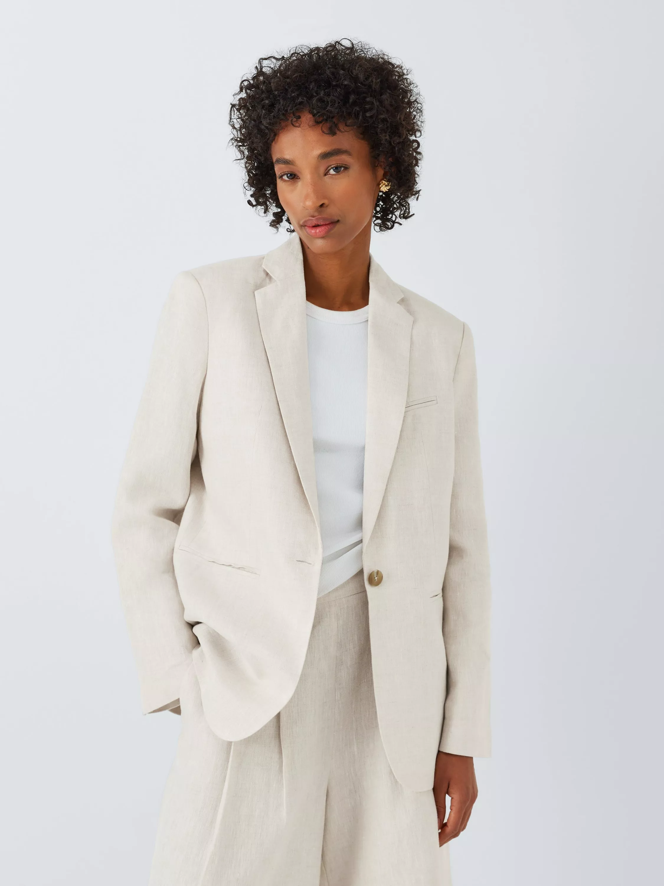 John Lewis Single Breasted Linen Blazer