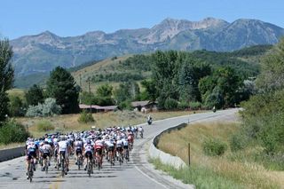 The peloton heads towards the mountains and the first KOM.