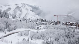 Snow at Deer Valley, Utah, near Salt Lake City during ski season