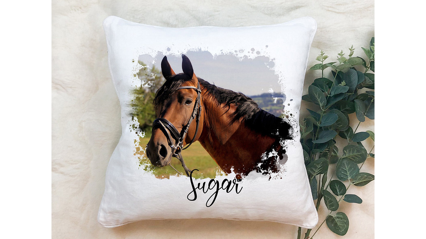 Horse photo cushion personalised horse gifts