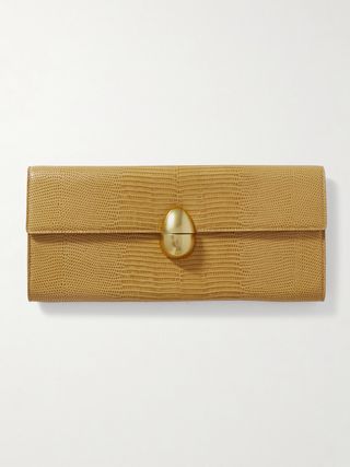 Phoenix Lizard-Effect Leather Clutch