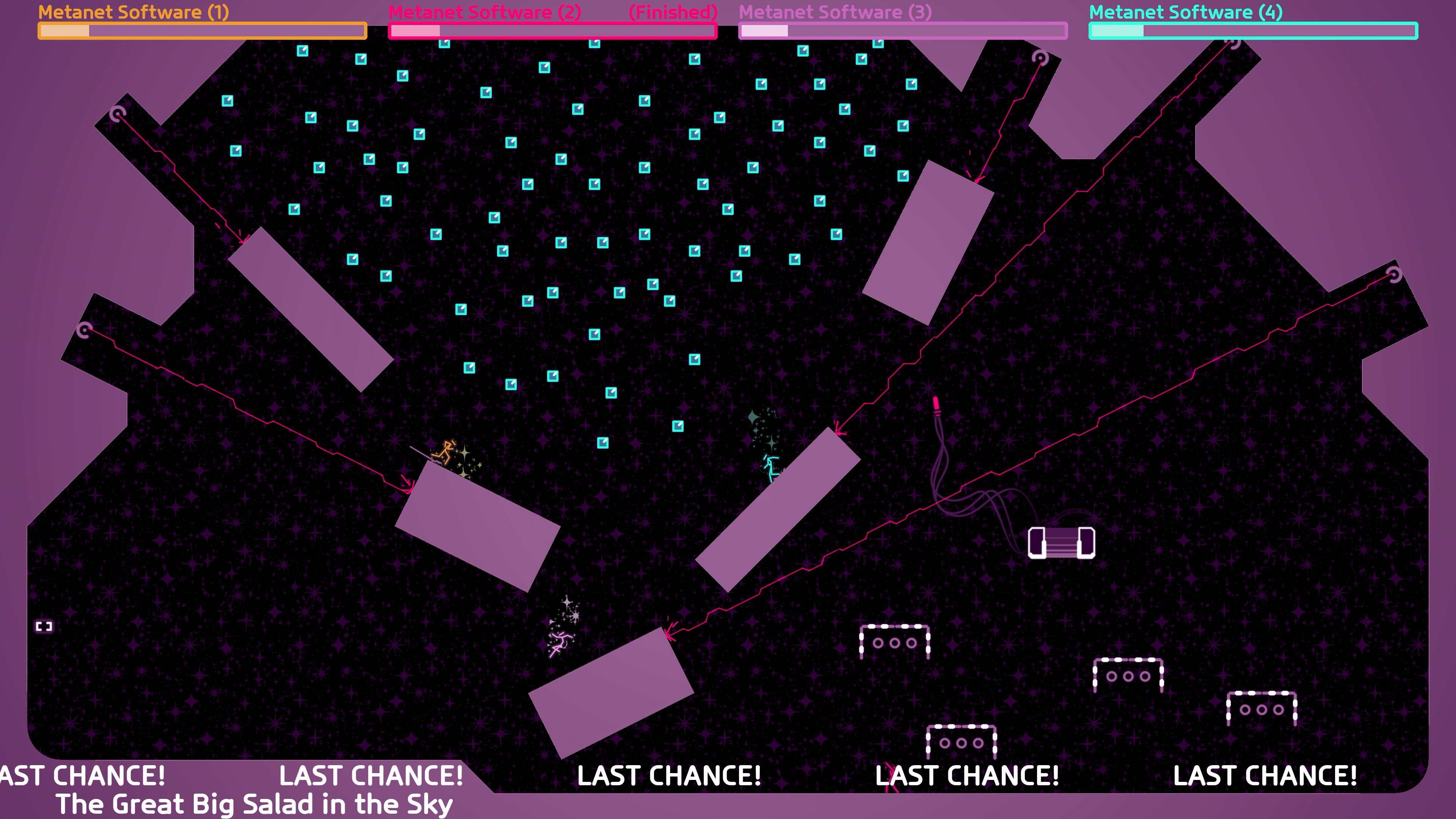 A platforming gauntlet from the game N Plus Infinity Times Two