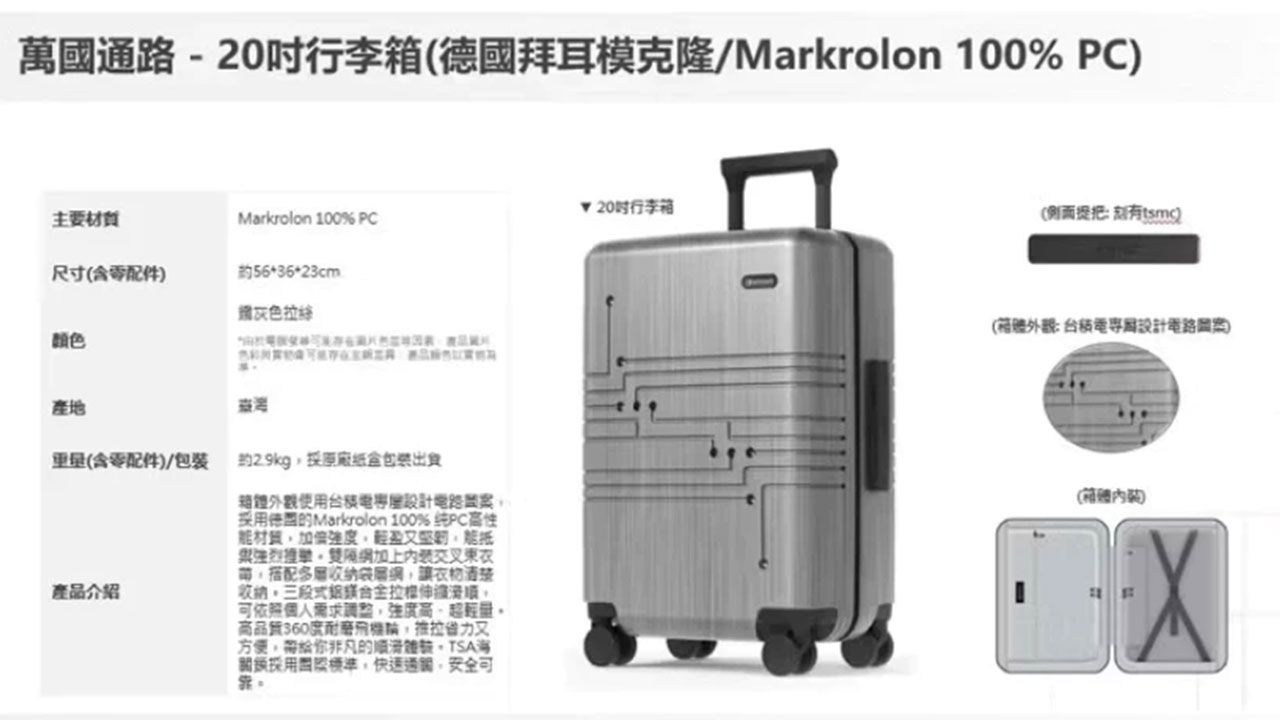 TSMC suitcase listings on Shopee Taiwan