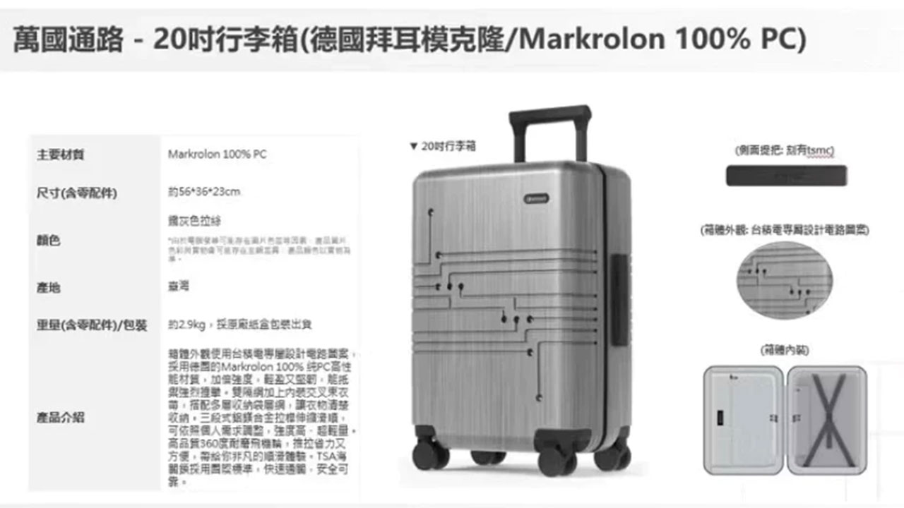 TSMC suitcase listings on Shopee Taiwan
