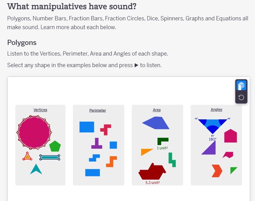Polypad manipulatives that have sound