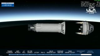 Graphic of spacecraft separation by Boeing's Starliner OFT-2 capsule