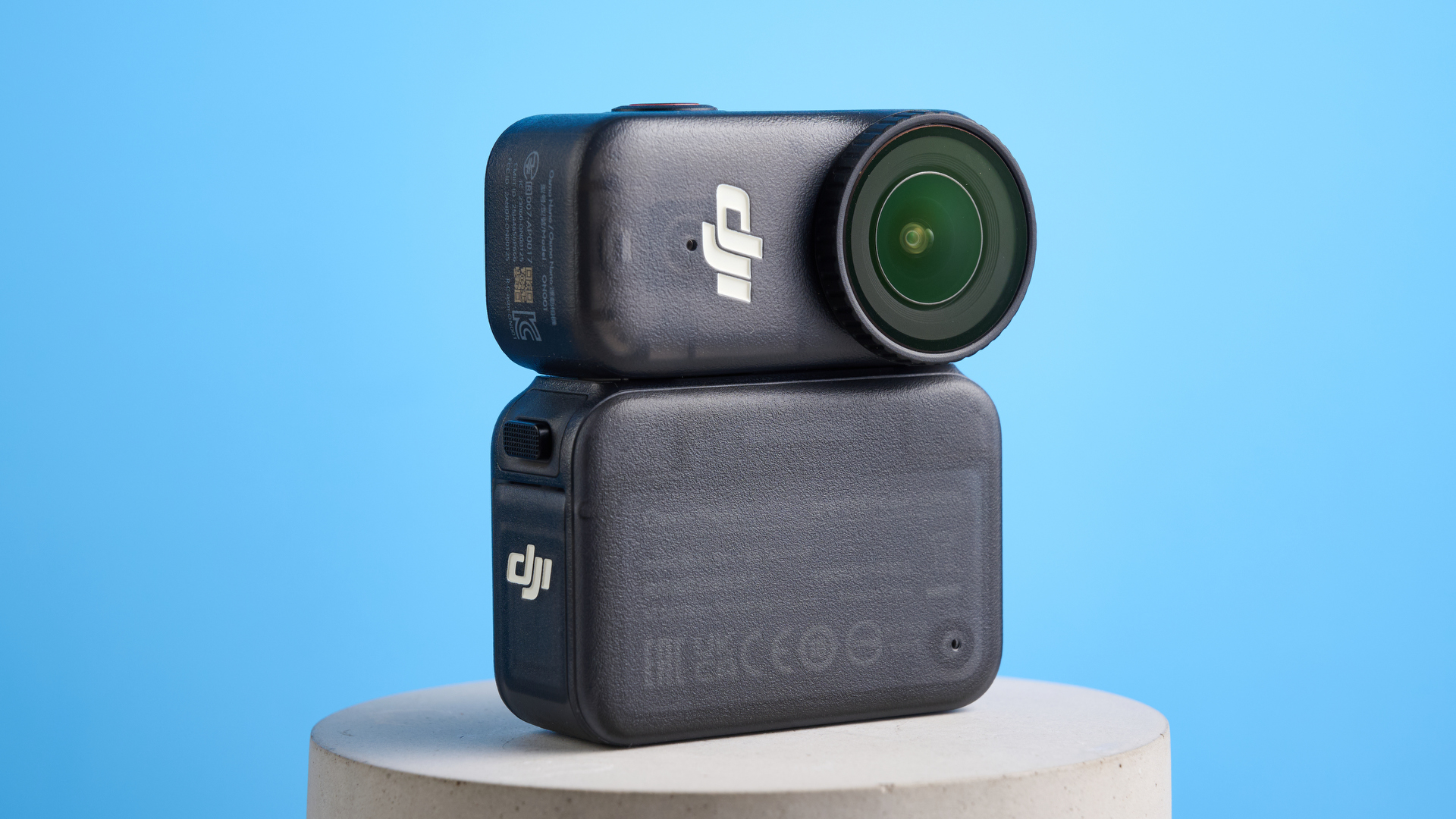 DJI Osmo Nano against a blue background