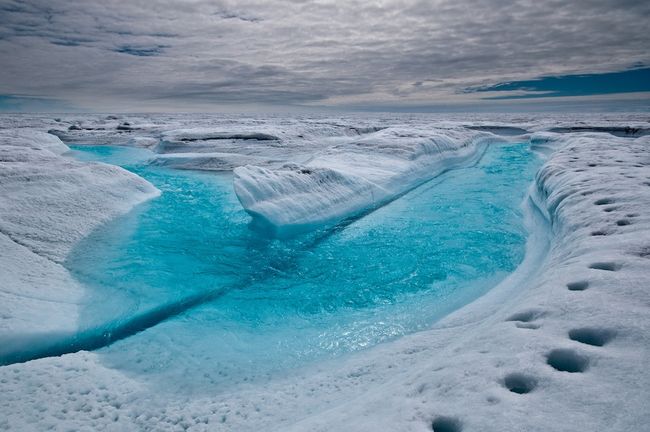 Meltwater in Greenland ice