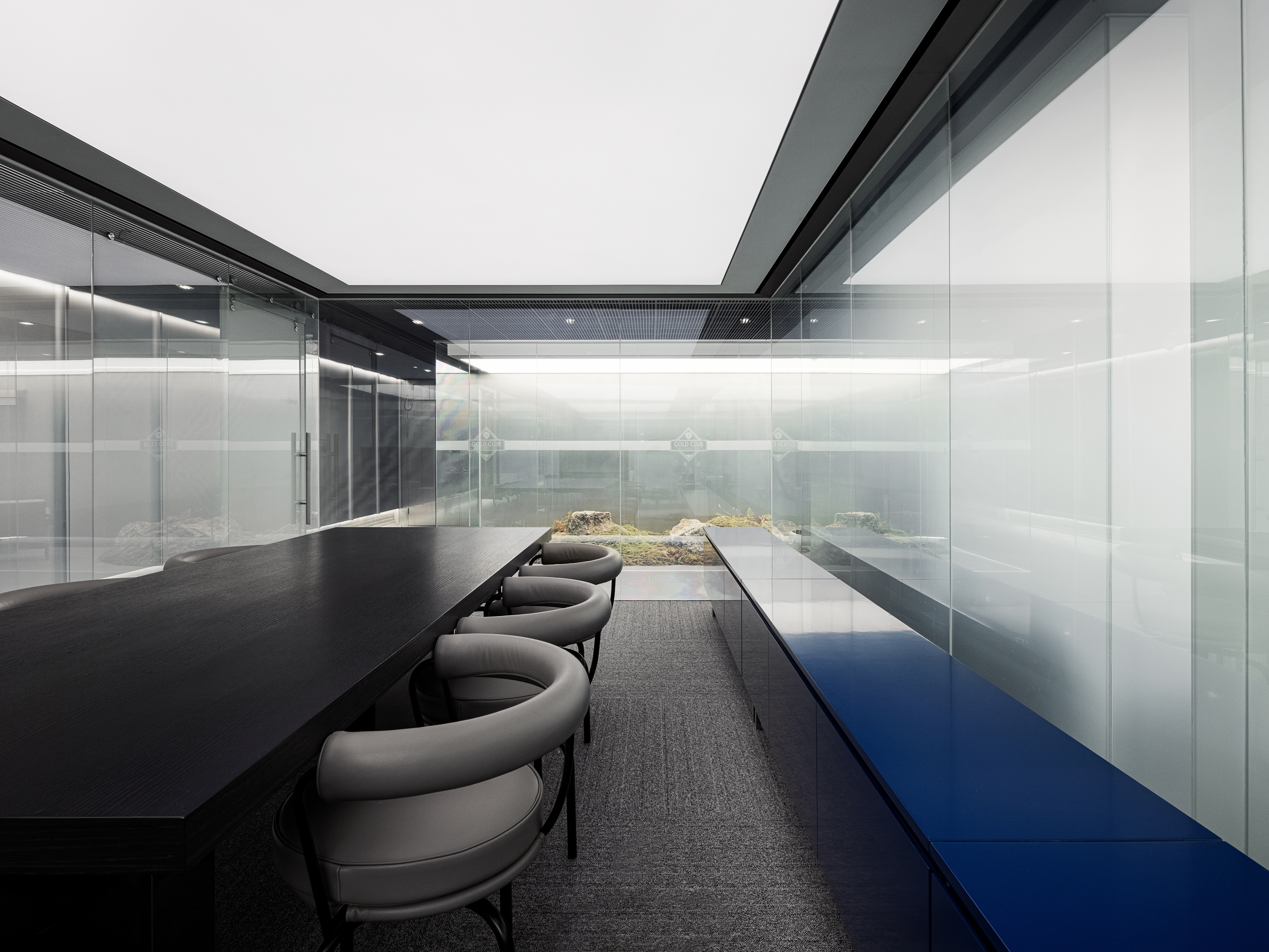 seating within hana bank's private gold club lounge in seoul's yeouido