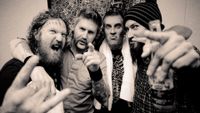 Mastodon pose backstage during the Scion Rock Festival on February 28th, 2009 in Atlanta, USA