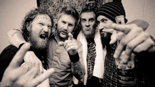 Mastodon pose backstage during the Scion Rock Festival on February 28th, 2009 in Atlanta, USA