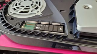 WD Black SN850P installed in a PS5's SSD tray