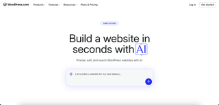 screenshot of WordPress AI website builder