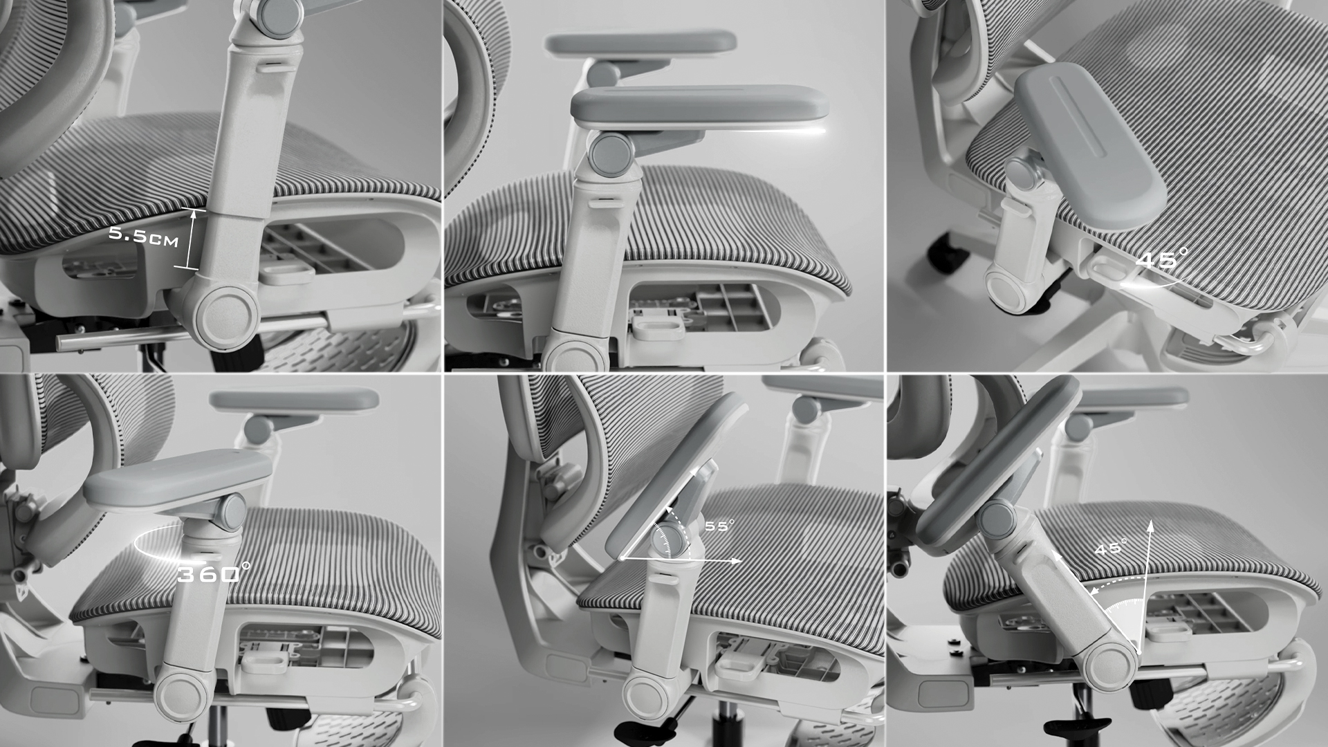 Image showing the armrest adjustments on the Boulies EP600 chair