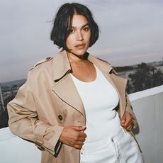 Photo of H&M model wearing a trench coat