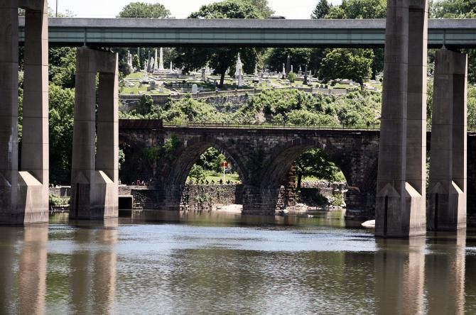 Teams raced along the Schuykill River through Fairmont Park