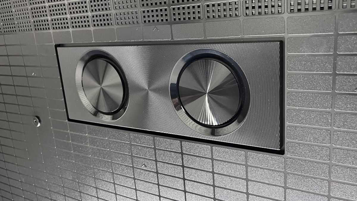 Hisense U8QG rear panel subwoofer drivers