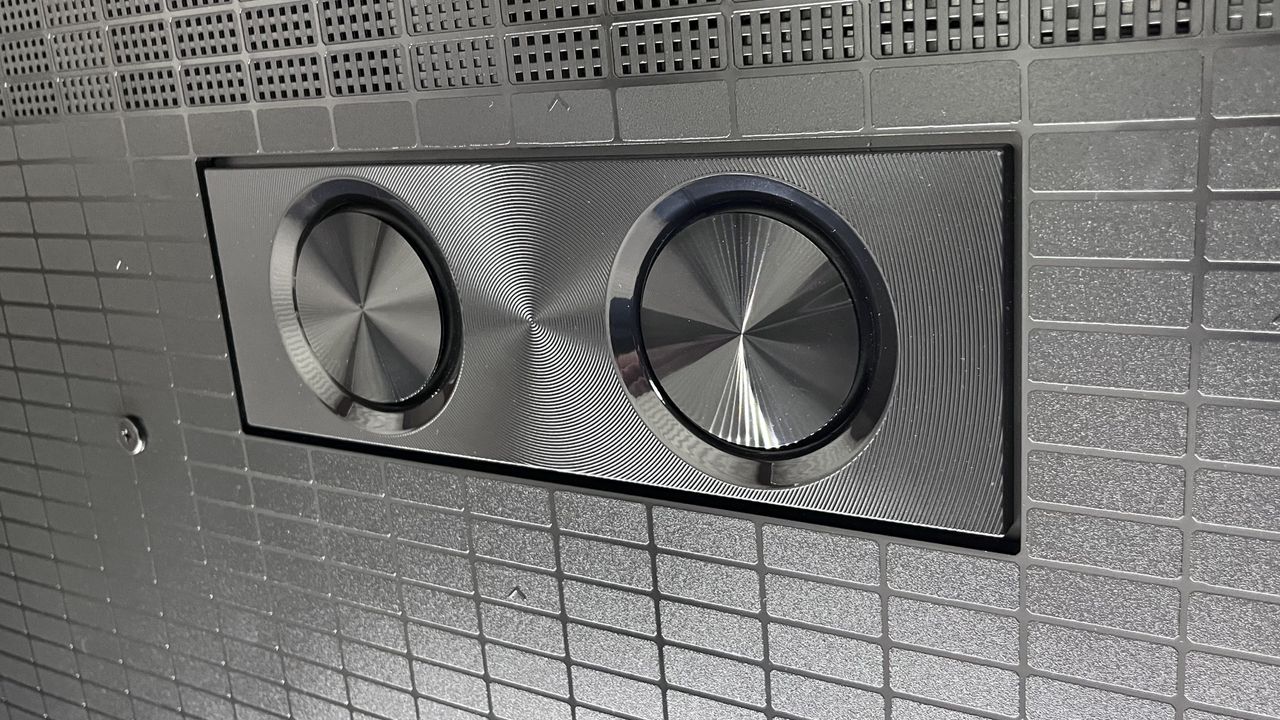Hisense U8QG rear panel subwoofer drivers