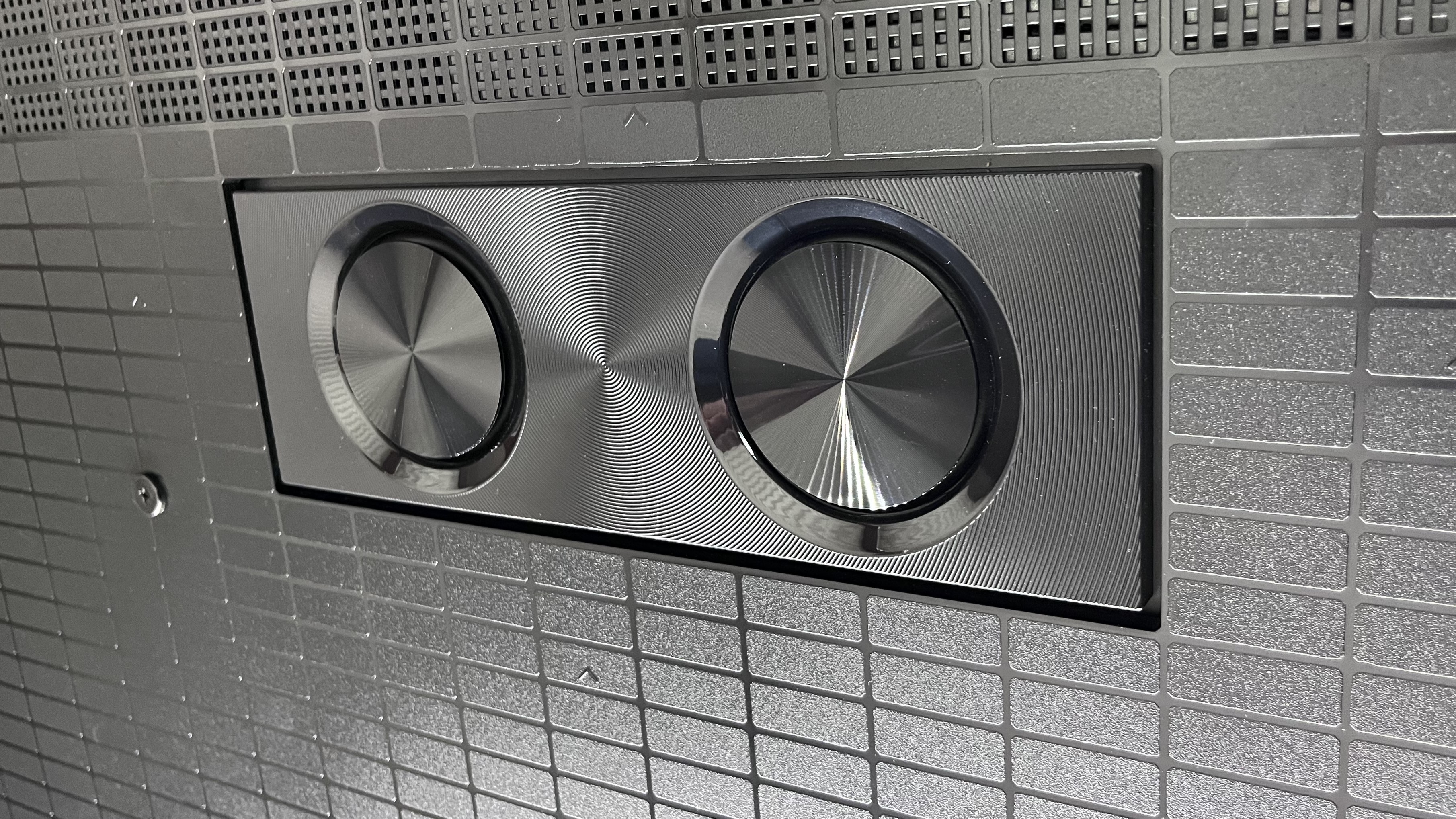 Hisense U8QG rear panel subwoofer drivers
