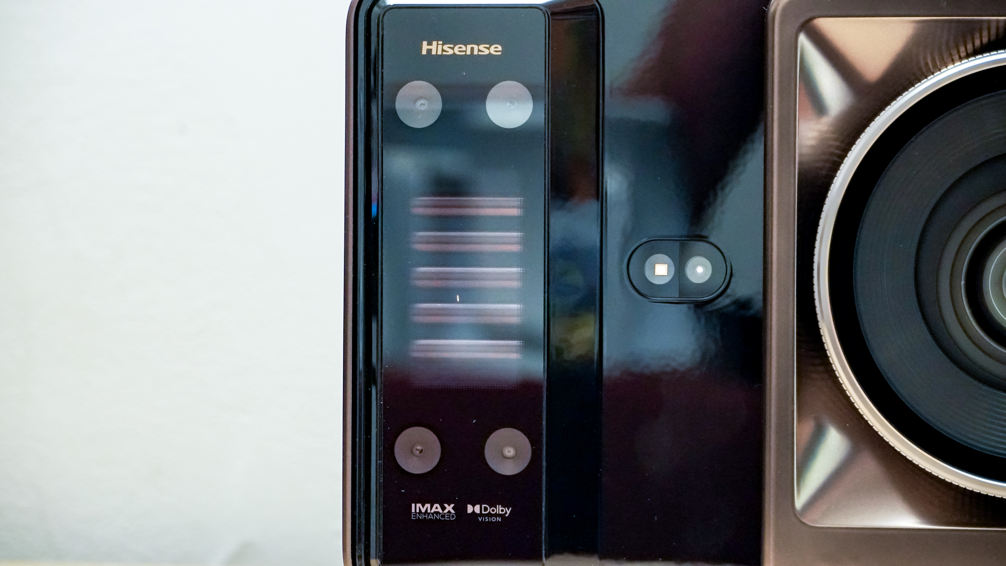 A Hisense XR10 Projector on a table