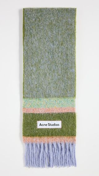 Acne Studios Fringed Logo Scarf