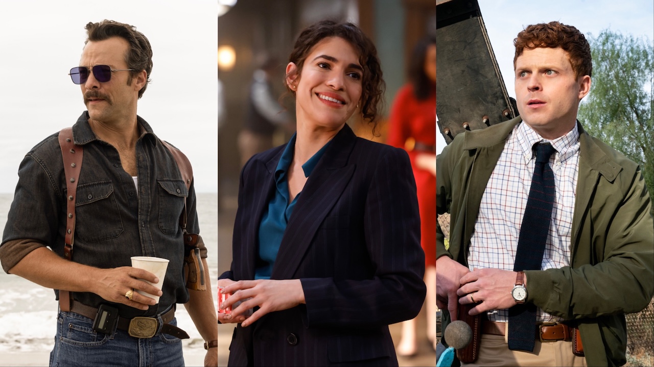 Official stills of Mike Franks, Vera Strickland and Caleb Foote from NCIS: Origins side by side by side