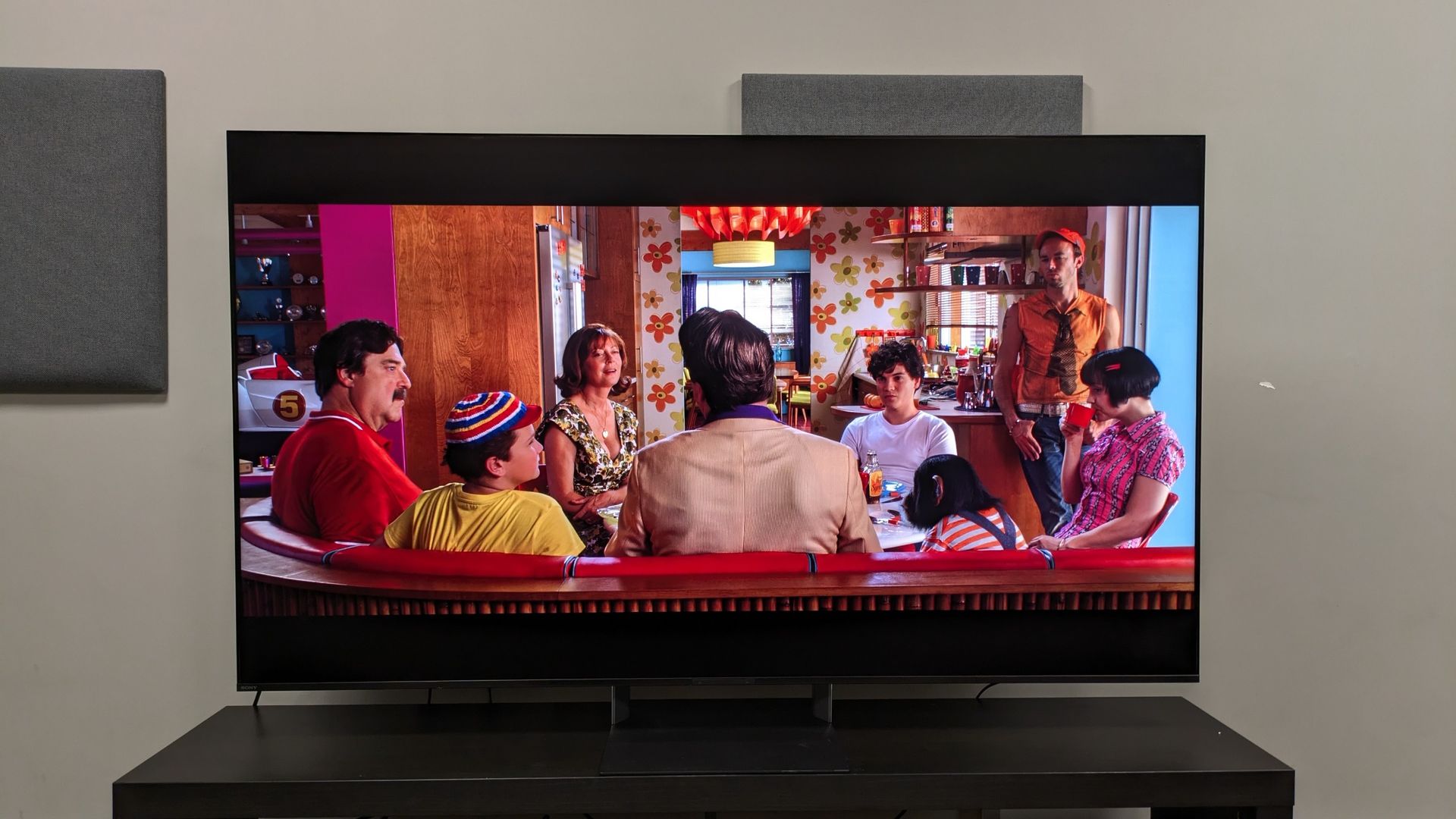 Sony Bravia 9 II with Speed Racer on screen showing the Bravia 9 II's excellent color reproduction