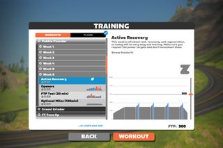 Image shows the Active Recovery Zwift workout that's best for recovery days.