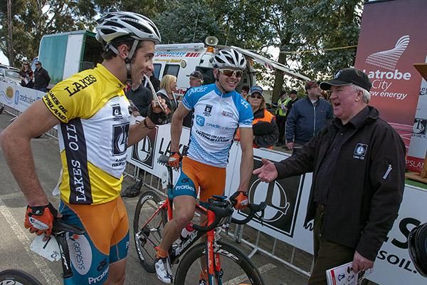 How good is this guy? Tour Director John Craven is happy with Nathan Haas's performance so far not to mention teammate Steele Von Hoff (centre).