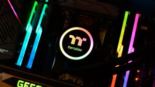 The Threadripper testbed includes loads of RGB lighting.