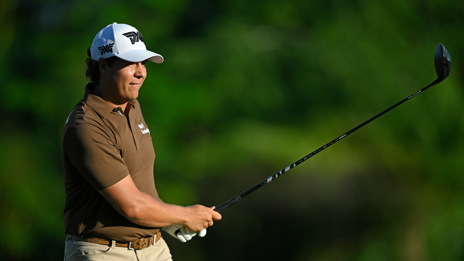 Aldrich Potgieter hits a driver off the tee