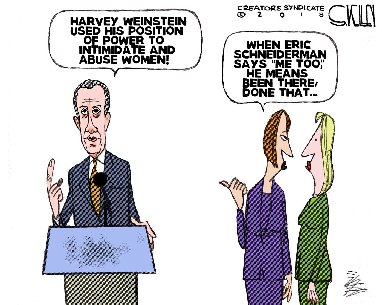 Political cartoon U.S. Eric Schneiderman MeToo accusations Harvey Weinstein