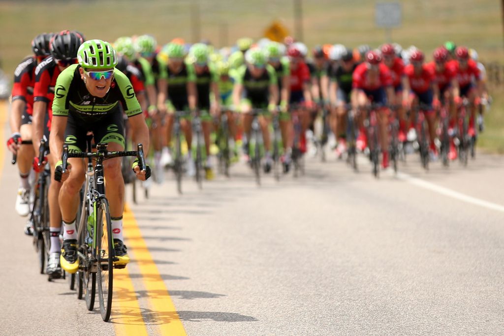 Ted King (Cannondale-Garmin) sets the tempo