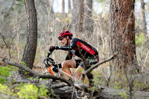 A Focus rider heads up some switchbacks